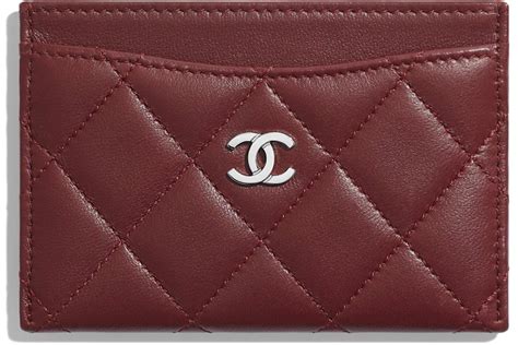 Chanel Classic Card Holder Quilted Lambskin Silver